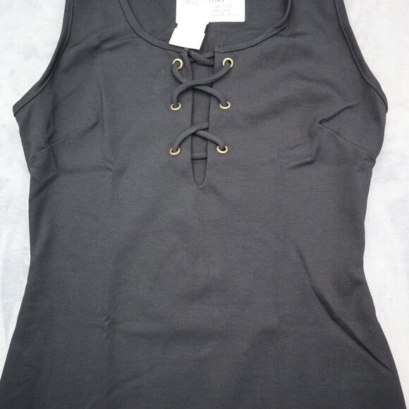 Love Republic Dress Womens M Black Plain Sleeveless Scoop Neck Pencil Cut - Picture 10 of 16